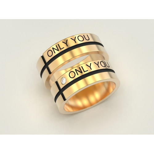 Золотые свадебные кольца only you с бриллиантом