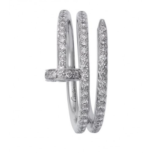 Жіноча золота каблучка в стилі Cartier double juste un clou with gems 340071
