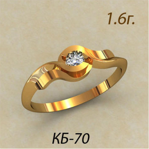 Оригинальное женское колечко из красного золота кб-390070