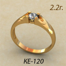 Оригинальное помолвочное колечко из красного золота ке-3100120