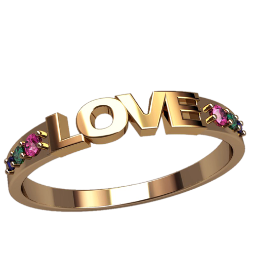Маленькое золотое колечко LOVE 2582