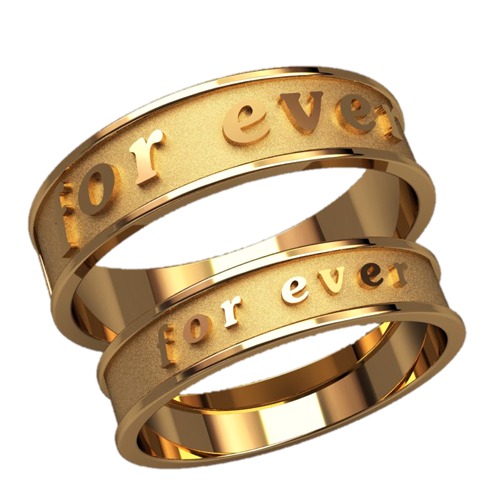 Золоті обручки з написом forever 2593