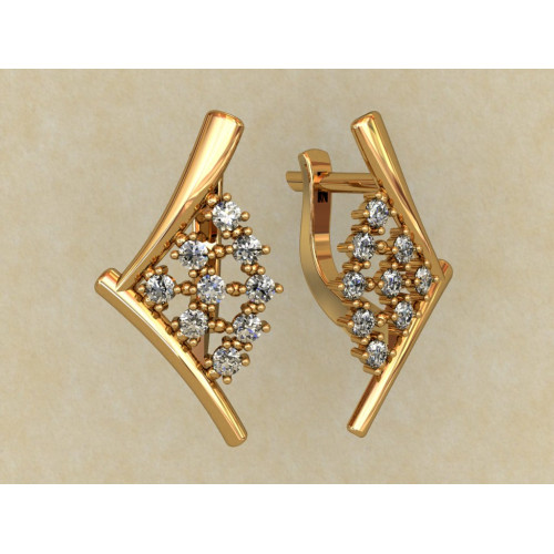 Золоті сережки з фіанітами 0189
