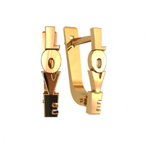 Золоті сережки LOVE 110085