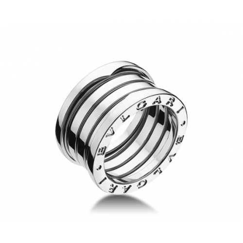 Золотое кольцо унисекс в стиле Bvlgari Zero White Gold Ring 046