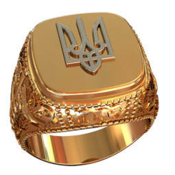 Золотая печатка с гербом Украины 70049090