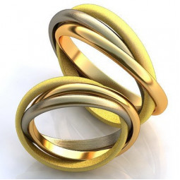 Трехцветные золотые обручальные кольца Trinity Ring AU0013