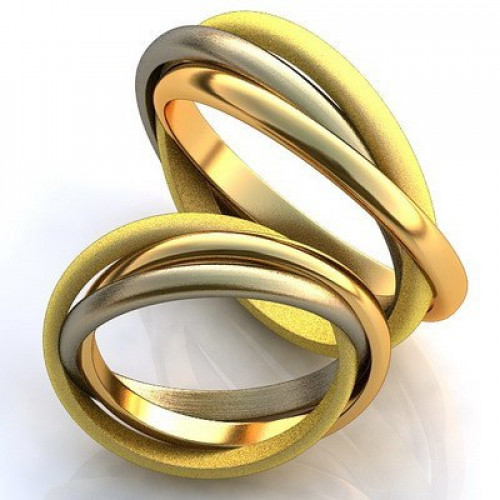Трехцветные золотые обручальные кольца Trinity Ring AU0013