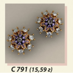 Золоті сережки круглої форми С-791