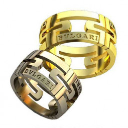  Обручки з золота різних кольорів в стилі Bvlgari AU00155