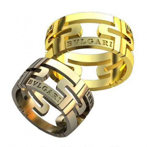  Обручки з золота різних кольорів в стилі Bvlgari AU00155