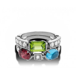 Женское кольцо в стиле Bvlgari Allegra Ring White 052