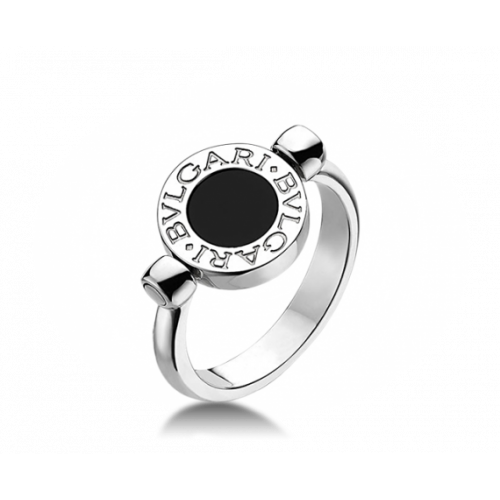 Женское золотое кольцо копия Bvlgari White Gold Flip Ring 025